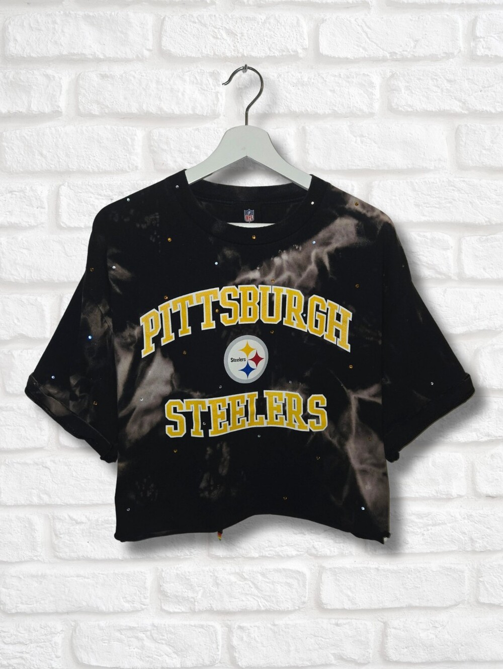 Pittsburgh Steelers Crop Top W/Rhinestones